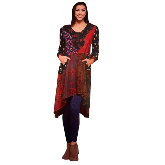 Sacred Threads Tops - BL/RD 11.   TUNIC by Sacred Threads.  L/XL